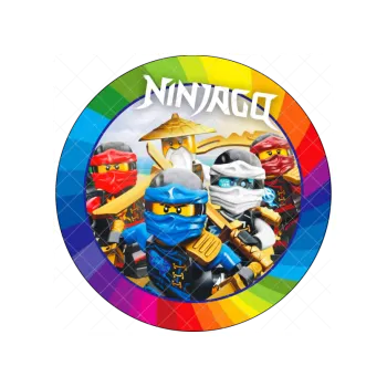 Jedlá dekorace na dort NINJAGO duha, VARIANTA Jedlý papír 1454