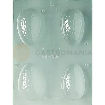 Čokoládová tyčinka Polykarbonátová forma na polovinu čokoládového vejce, nakřáplé - 4 ks, 83x54x24 mm - 90-2354 | MARTELLATO, Crack Half Egg