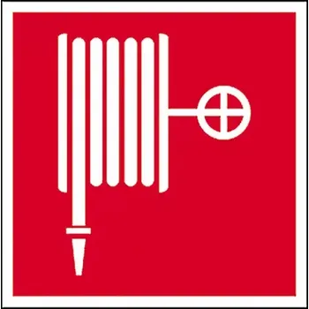 samolepka Tabulka – Hasicí hadice, 20 × 20 cm, hliník