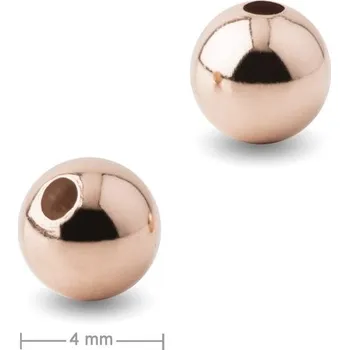 Přívěsek Stříbrný korálek 4 mm pozlacený 18K růžovým zlatem