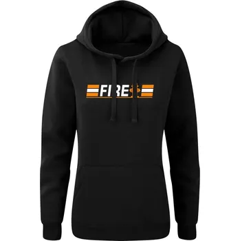Dámská mikina Dámská mikina s kapucí FIRE - černá