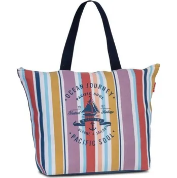 Kabelka Fabrizio Letní plážová taška přes rameno PACIFIC SOUL 50338-9800 tmavě modrá s pruhy
