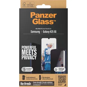 Ochranné sklo PanzerGlass Privacy Samsung Galaxy A25 5G s instalačním rámečkem