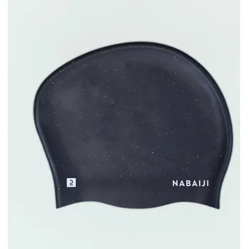 Plavecká čepice DECATHLON Plavecká silikonová čepice pro dlouhé vlasy ČERNÁ