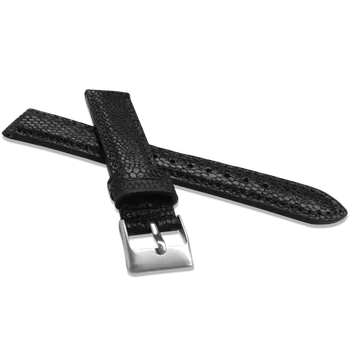 Řemínek na hodinky Černý kožený řemínek Minet Lizard MSRUB Šířka řemínku: 16mm