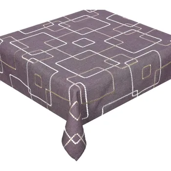 Ubrus celoroční, Korálkové čtverce, hnědý