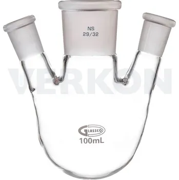 Baňka destilační s kulatým dnem a dvěma šikmými postranními tubusy, Objem [ml]: 500