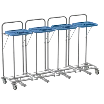 Odpadkový koš VK 80 - 4N vozík na třídění odpadu a prádla, nožní otevírání plast - VK - modrý