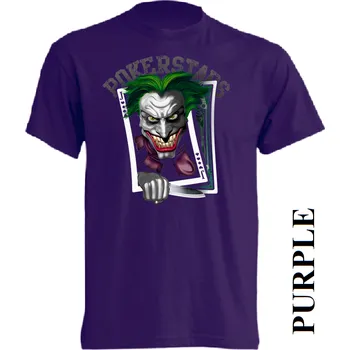 Chlapecké tričko detske-levne-bavlnene-tricko-potisk-joker-poker Barva: Purple - purpurová, velikost: 116
