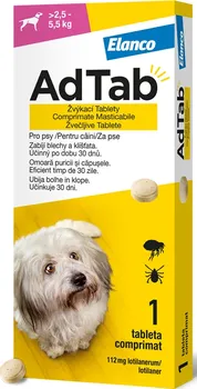 Antiparazitikum pro psa Elanco AdTab 112 mg pro psy 2,5-5,5 kg 1 tbl.