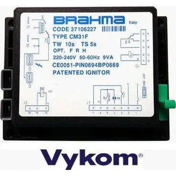 Příslušenství ke kotli Řídící a zapalovací automatika Brahma CM 31 F, Tw 10s, Ts 5s, kód: 37106227