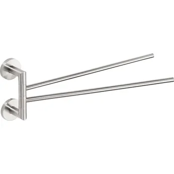 Věšák Sapho X-STEEL dvojitý držák ručníků otočný 370mm, nerez mat