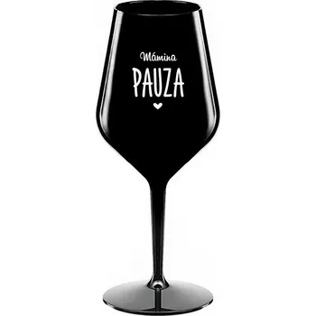 Sklenice MÁMINA PAUZA - černá nerozbitná sklenice na víno 470 ml