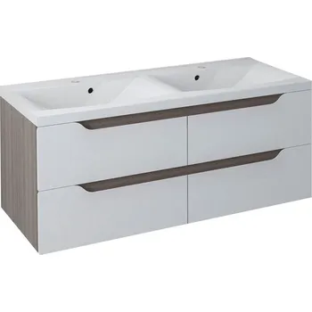 Nábytek WAVE dvojumyvadlová skříňka 119,7x50x47,8cm, bílá/mali wenge