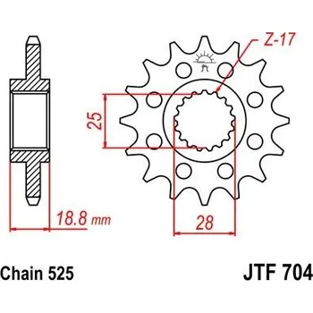 Řetězová sada pro motocykl Jt sprockets JTF 704-17 Aprilia/BMW/Husqvarna