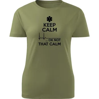 Dámské tričko Dámské tričko EMT KEEP CALM - olivová