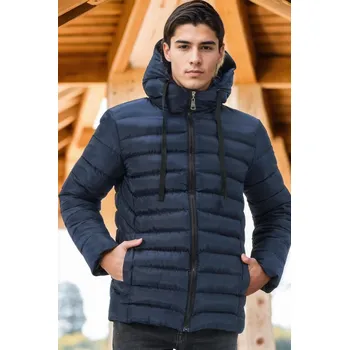 M8658 DEWBERRY MEN'S COAT-DARK NAVY BLUE dewberry modrá 2662320