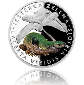 2017 - Stříbrná mince 1 NZD Ještěrka zelená - kolorováno