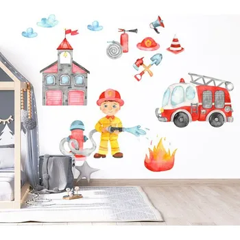 Samolepící dekorace Nálepky na zeď hasiči | Plotbase s.r.o. 120x120cm