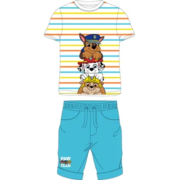 Chlapecké tričko Paw Patrol - Tlapková patrola -Licence Chlapecký letní komplet - Paw Patrol 52122659W, proužek / tyrkysová Barva: Mix barev, Velikost: 116