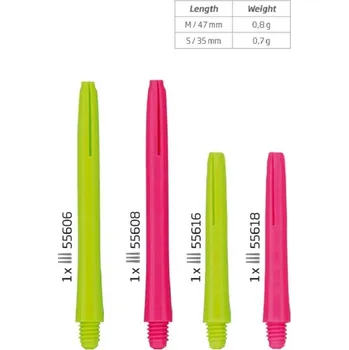 Násadky BULL'S Neon Nylon Shaft Pink Medium