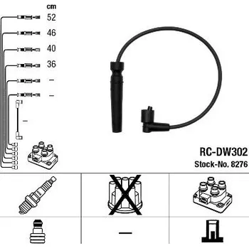 Zapalovací kabel Sada kabelů pro zapalování NGK RC-DW302