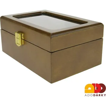 Šperkovnice Šperkovnice se skleněným víkem 18 cm (Dřevěná krabička na šperky)