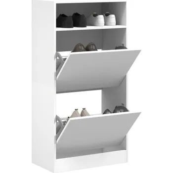 Botník Petrashop Botník bílý 60 x 34 x 116 cm kompozitní dřevo Bílá840015