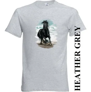 Dívčí tričko detske-levne-bavlnene-tricko-potisk-kun-plaz Barva: Ash melange - popelová směs, velikost: 164