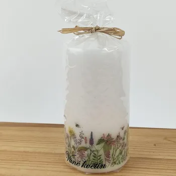 Svíčka Svíčka vonná bílá Louka válec - 5 x 10 cm