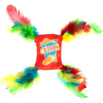 Hračka pro kočku 1ks Crinkle Crisps hračka pro kočky s peřím