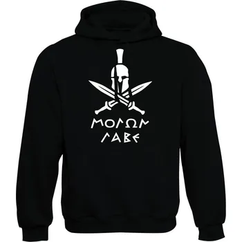 Pánská mikina Mikina s kapucí Molon Labe Swords - černá