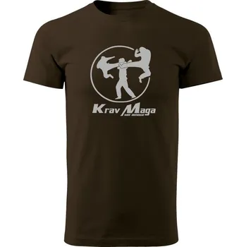 Pánské tričko Tričko Krav Maga self defence - hnědá