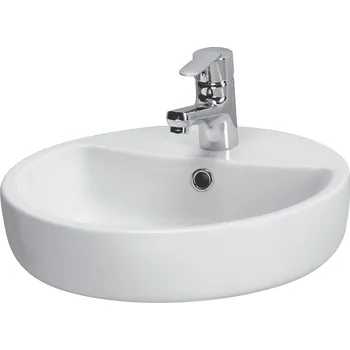 Umyvadlo Umyvadlo Cersanit Caspia 44 na desku kruh, s otvorem, s přepadem, bílá, K11-0094