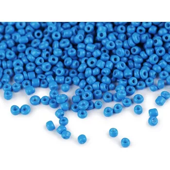 Dětské navlékací korálky Rokajl 12/0 - 2 mm neprůhledný 50 g - 854 modrá