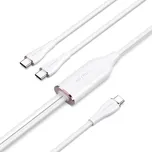 Datový kabel Vention USB 2.0 Type-C Male to 2 Type-C Male 5A Cable 1.5M White Silicone Type