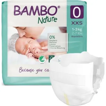 Plenkové kalhoty Bambo Nature 0 dětské plenkové kalhotky 1-3 kg, 24 ks