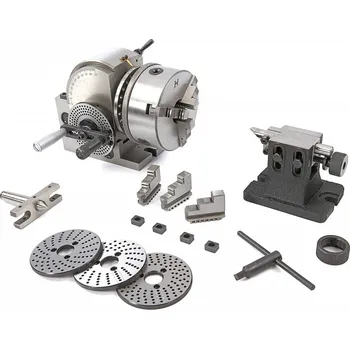 BS-1 precizní dělící hlava univerzální, sada s koníkem, dělicími kotoučky a sklíčidlem 160 mm, cca 42 kg (TrueTech)