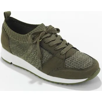 Dámské tenisky Šněrovací nazouvací tenisky z lesklého úpletu khaki 39