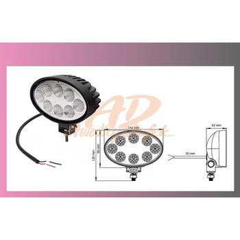 Pracovní světlo reflektor prac.LED-12/24V-oválné-+kabel