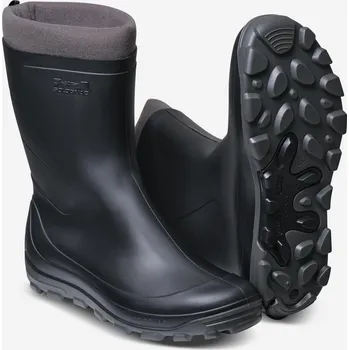 Pánská obuv SOLOGNAC Unisex zimní hřejivé holínky s kožešinou 100 45/46 ČERNÁ|ŠEDÁ