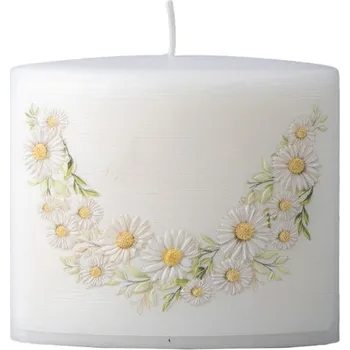 Svíčka Elipsa svíčka Daisy Meadow 115x53x100mm
