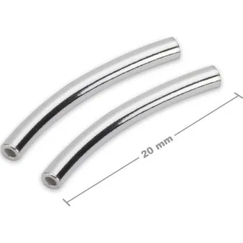 Korálek Stříbrná zahnutá distanční trubička 20 x 2 mm