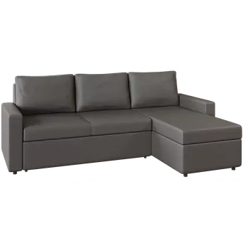 Sedací souprava REGINA, rohová pohovka, koženka šedá