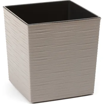 Květináč LAMELA, květináč JUKA ECO DLUTO - vroubek 190 x 190 mm, šedý