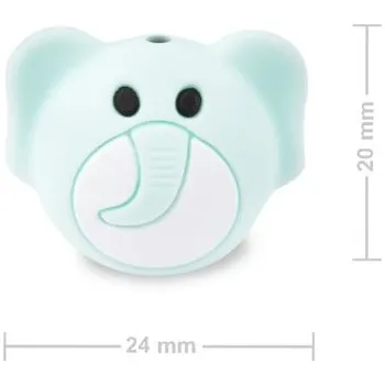 Korálek Silikonový korálek slon Mint Green