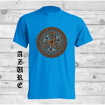 detske-levne-bavlnene-tricko-potisk-keltsky-slunecni-kruh Barva: Azure - azurově modrá, velikost: 152