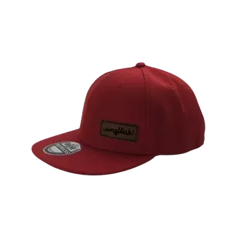 Kšiltovka dětská kšiltovka Singltrek snapback červená s koženkovou nášivkou