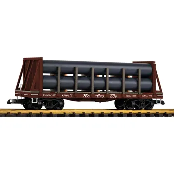 Modelová železnice Plošinový vůz s nákladem plynovodních trub Rio Grande G - Piko 38795 (Zahradní železnice)