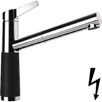 Vodovodní baterie SCHOCK SC-510 - Dřezová baterie s výsuvnou koncovkou, Nero/chrom 554123GNE